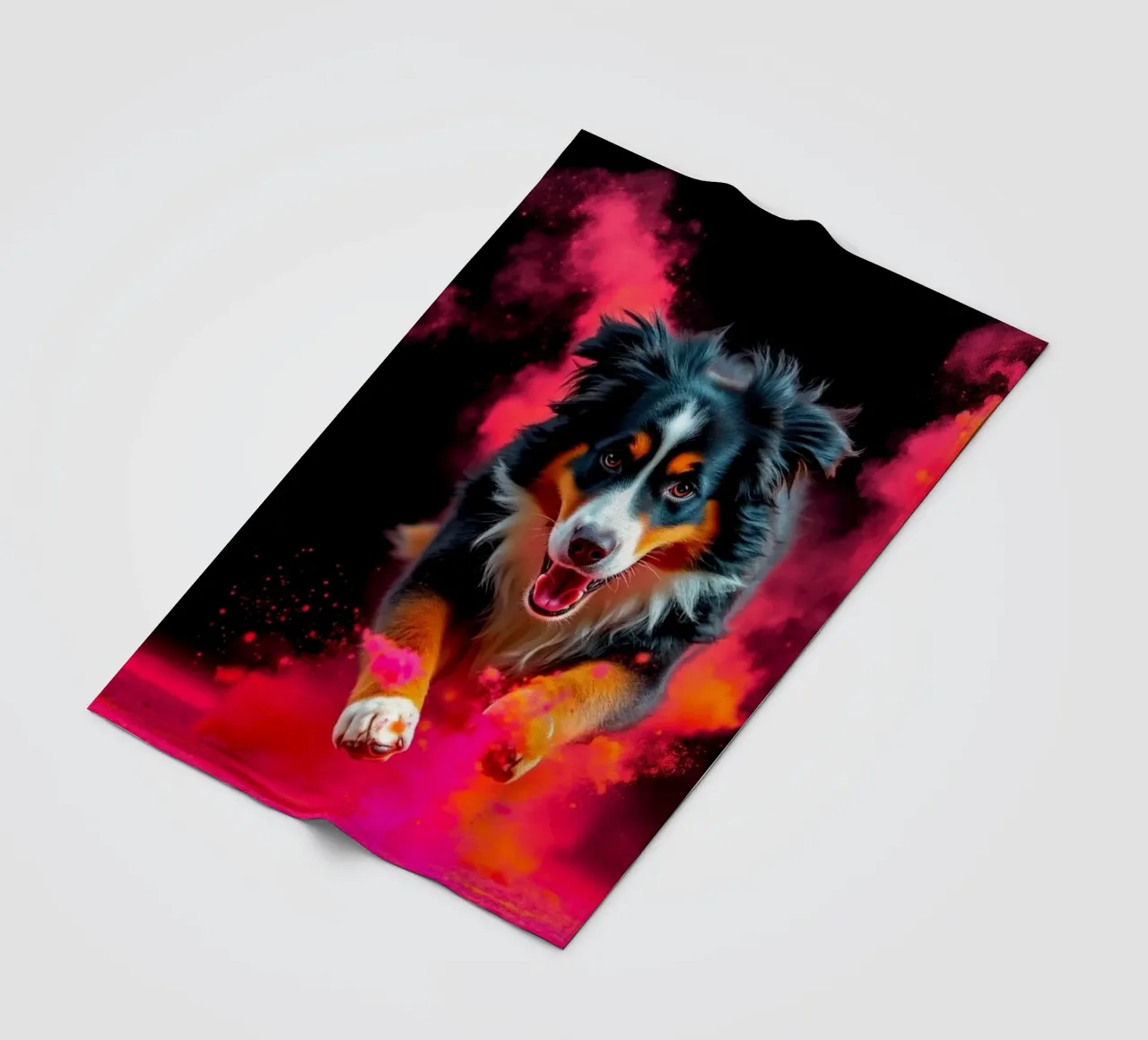 The colorful Bernese Mountain Dog #185 fleece blanket by Yumis.Beargang.and.Me