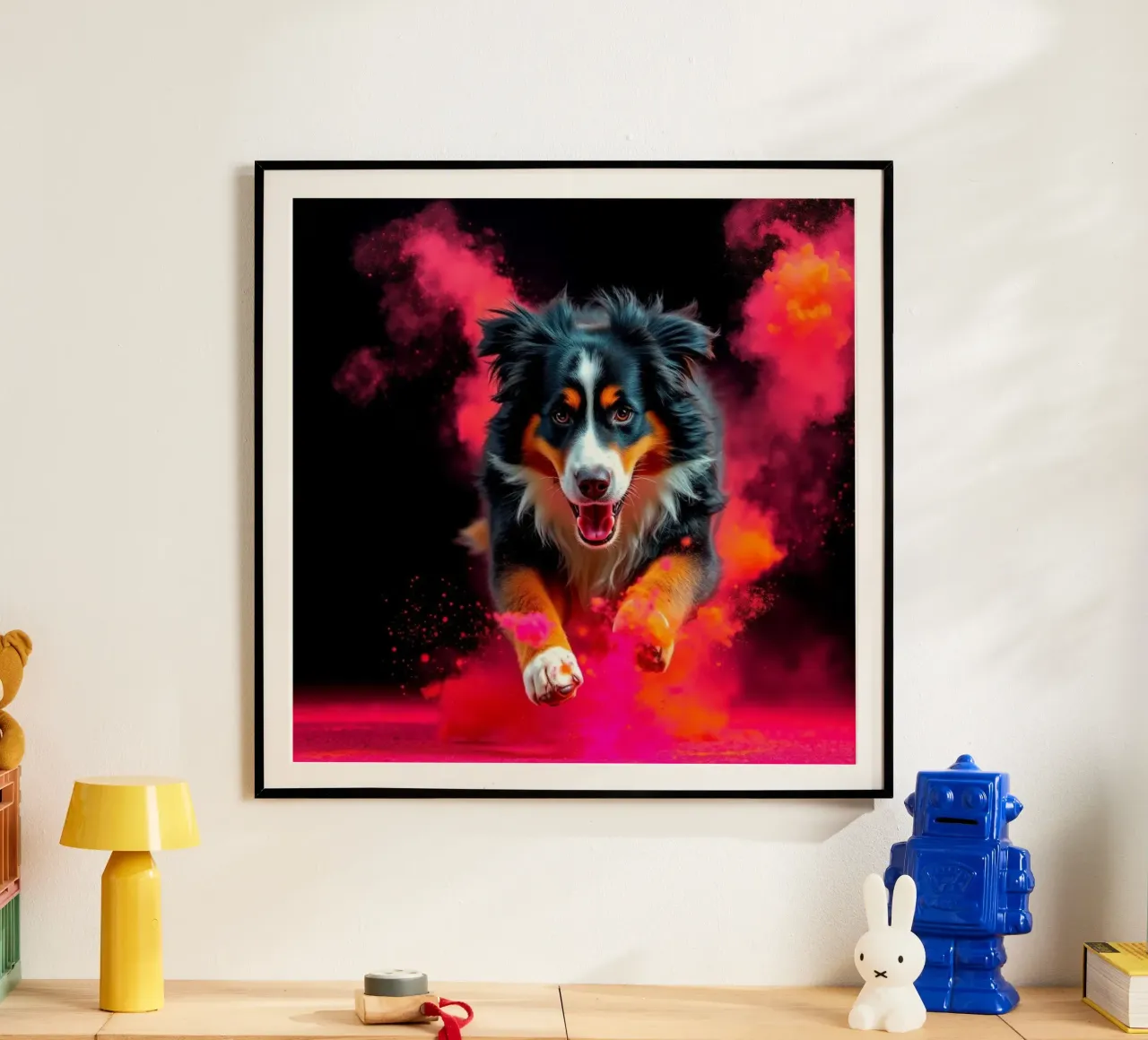 The colorful Bernese Mountain Dog #185 poster by Yumis.Beargang.and.Me