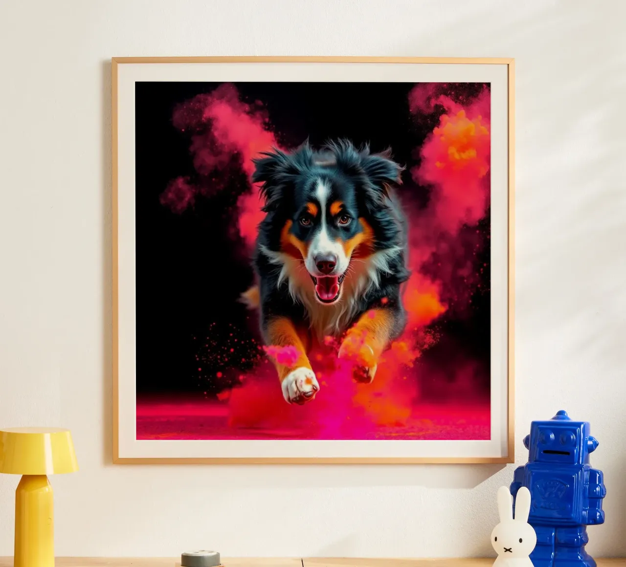 The colorful Bernese Mountain Dog #185 poster by Yumis.Beargang.and.Me