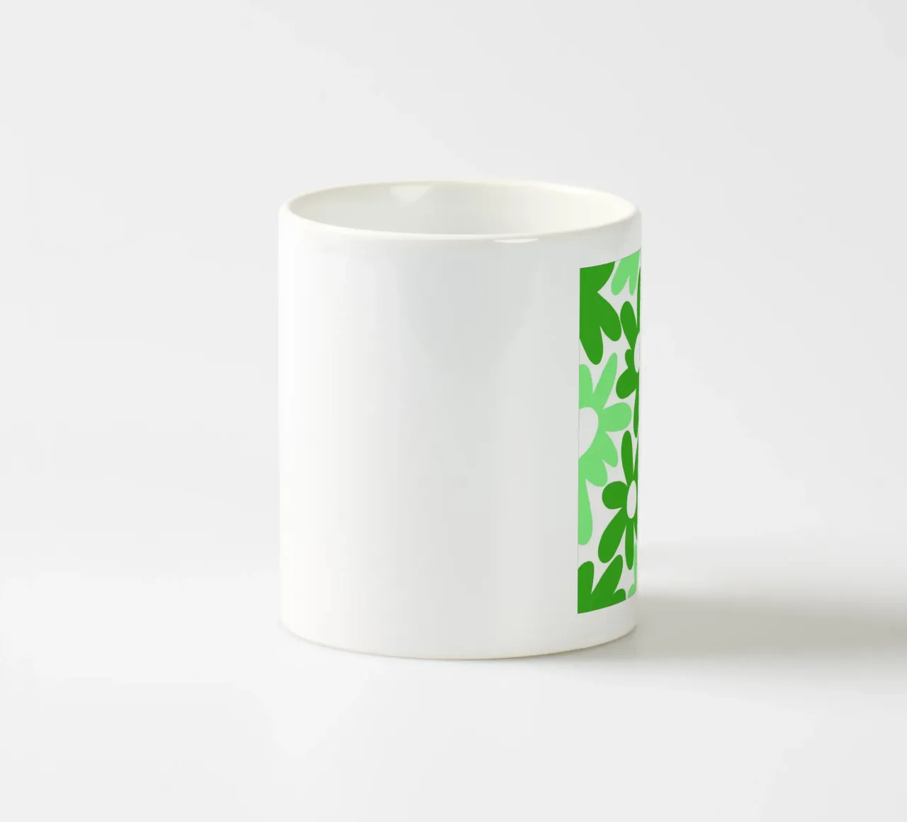 Flower Power minimalista in verde chiaro e verde bosco tazza in ceramica da Happy Littles