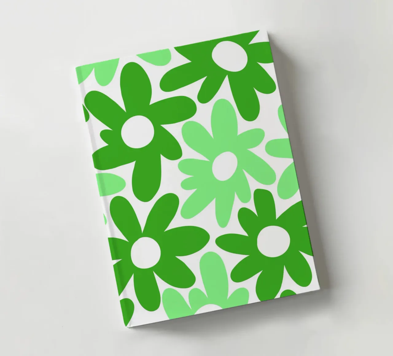 Minimalist Flower Power in Light & Forest Green notebook by Happy Littles