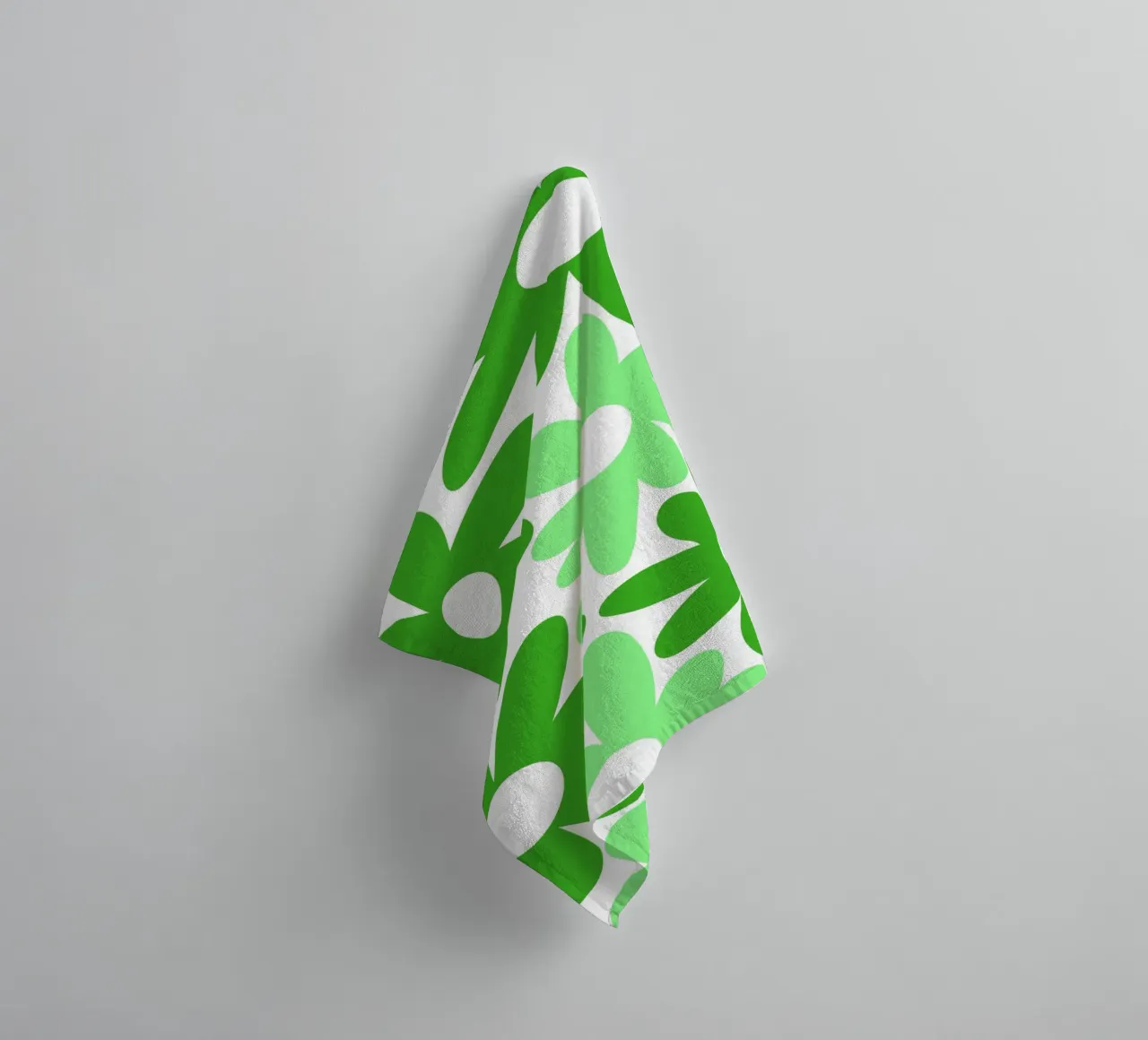 Flower Power minimaliste en vert clair et vert forêt serviette de bain de Happy Littles