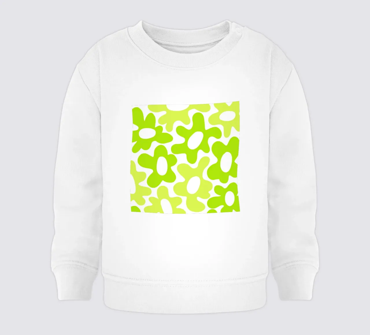 Potenza floreale minimalista in verde lime e limone felpa neonato da Happy Littles