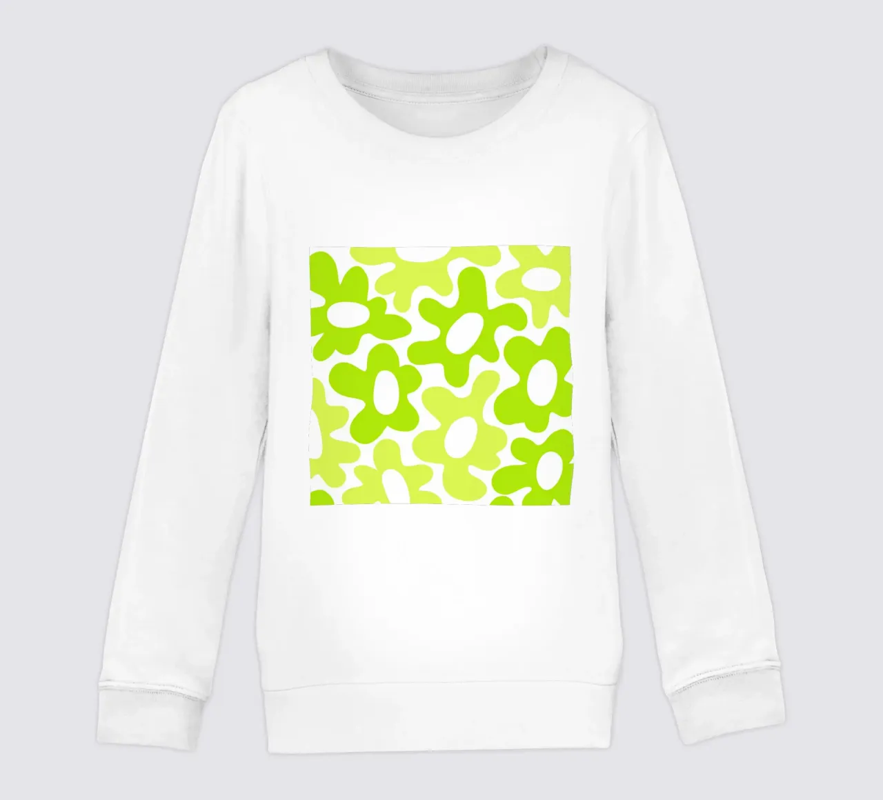 Potenza floreale minimalista in verde lime e limone felpa bambino da Happy Littles
