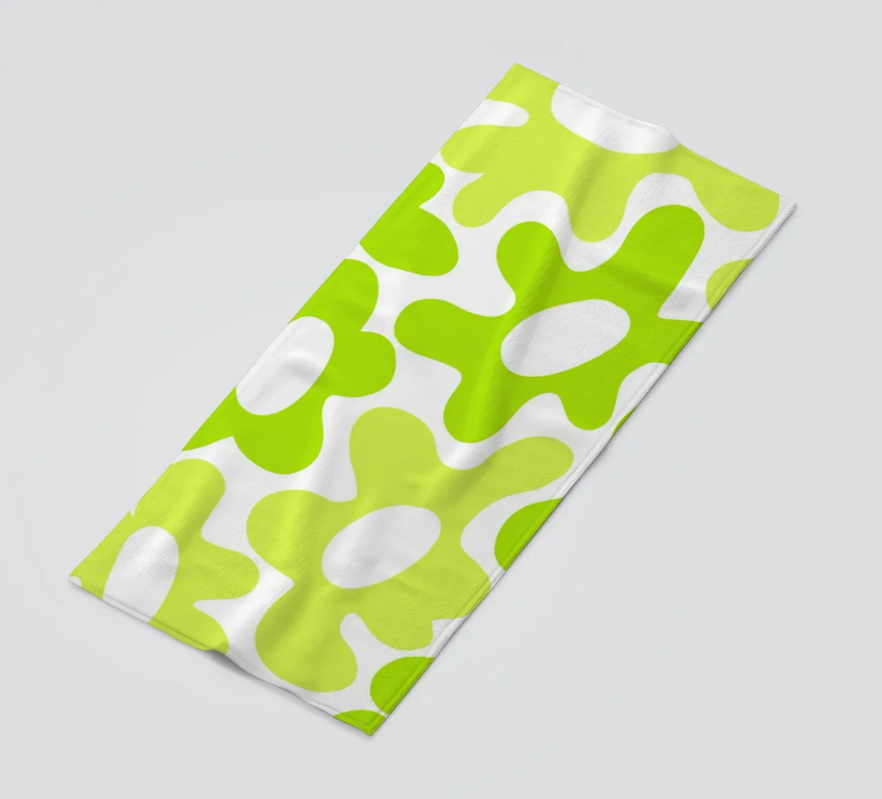 Minimalist Flower Power in Lime & Lemon Green beach towel by Happy Littles