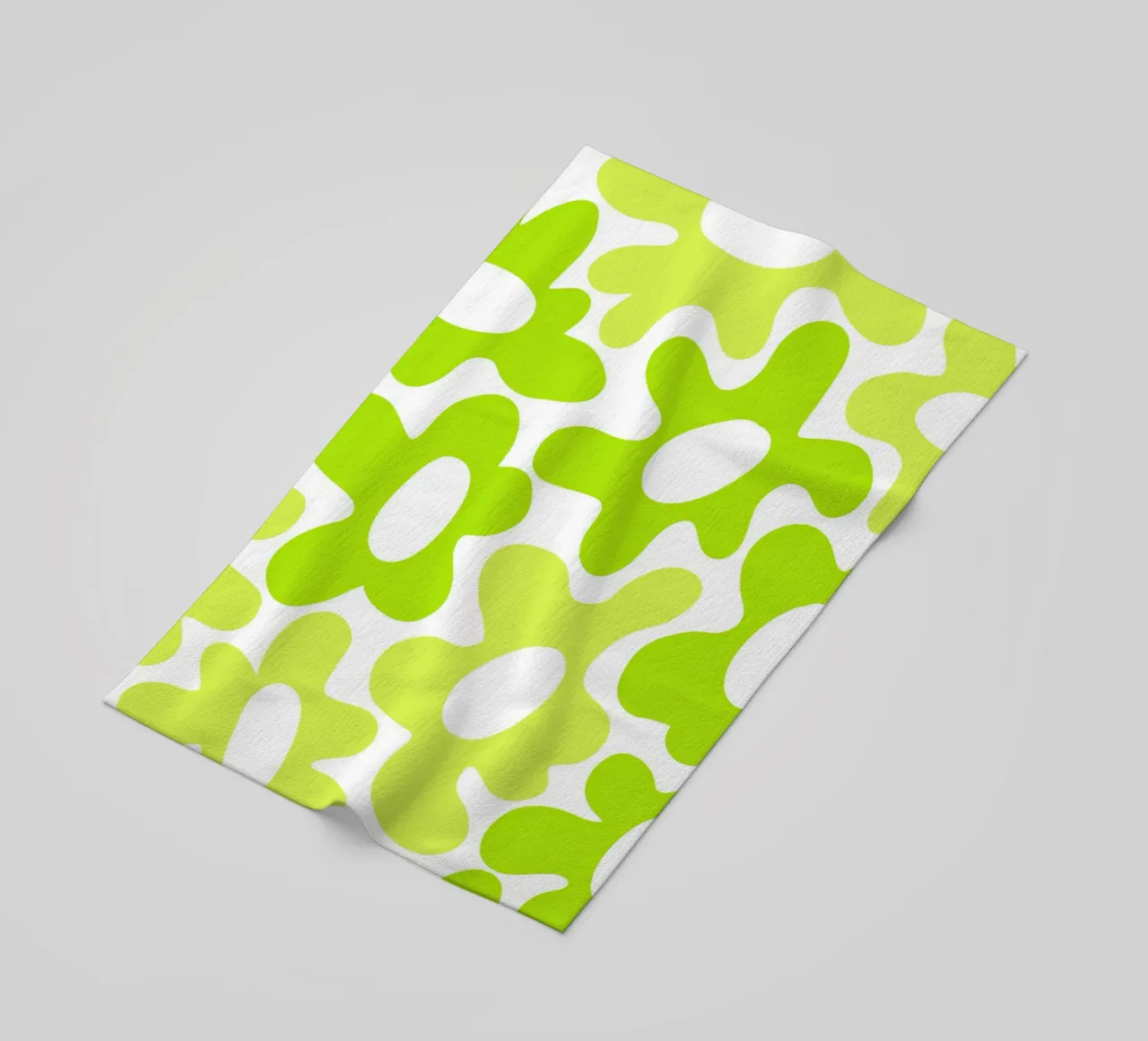Minimalist Flower Power in Lime & Lemon Green beach towel by Happy Littles