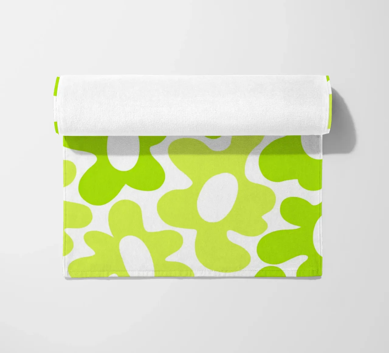 Minimalist Flower Power in Lime & Lemon Green beach towel by Happy Littles