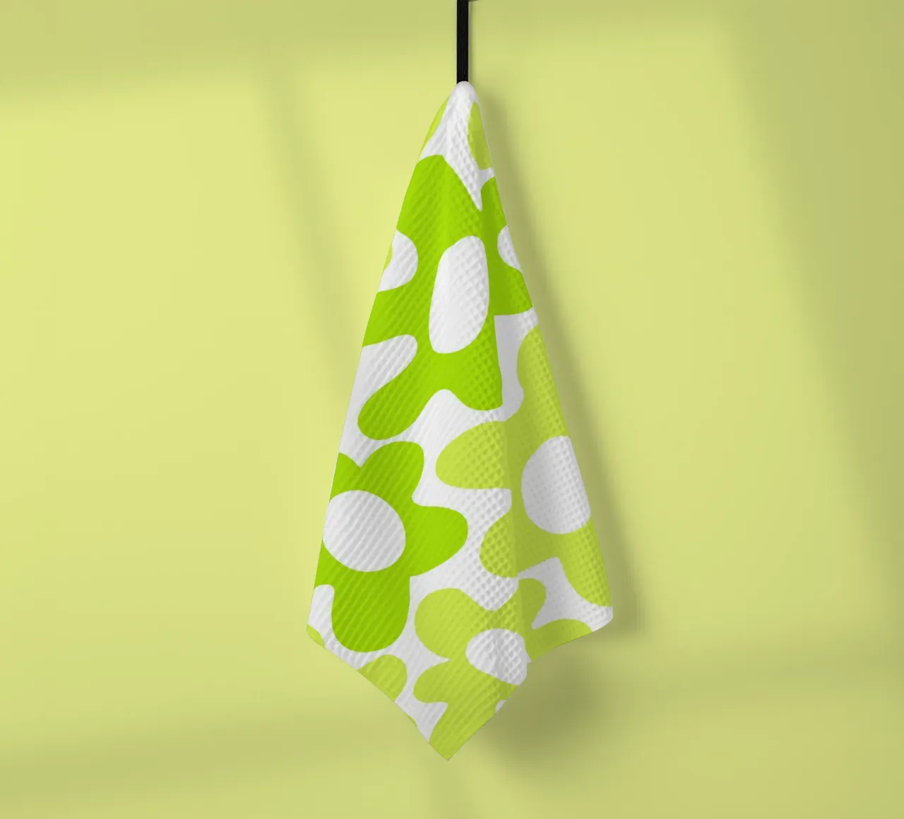Potenza floreale minimalista in verde lime e limone canovaccio da cucina da Happy Littles