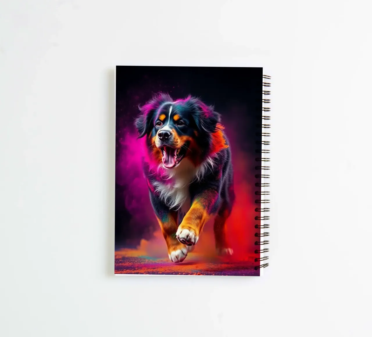 The colorful Bernese Mountain Dog #186 spiral notebook by Yumis.Beargang.and.Me