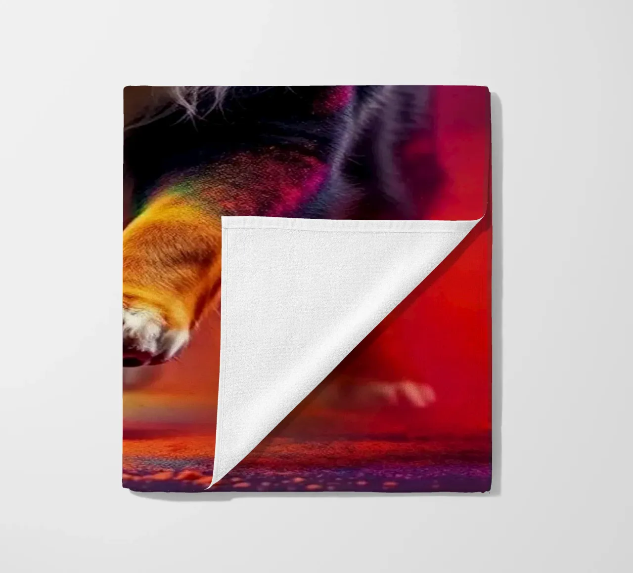 The colorful Bernese Mountain Dog #186 beach towel by Yumis.Beargang.and.Me