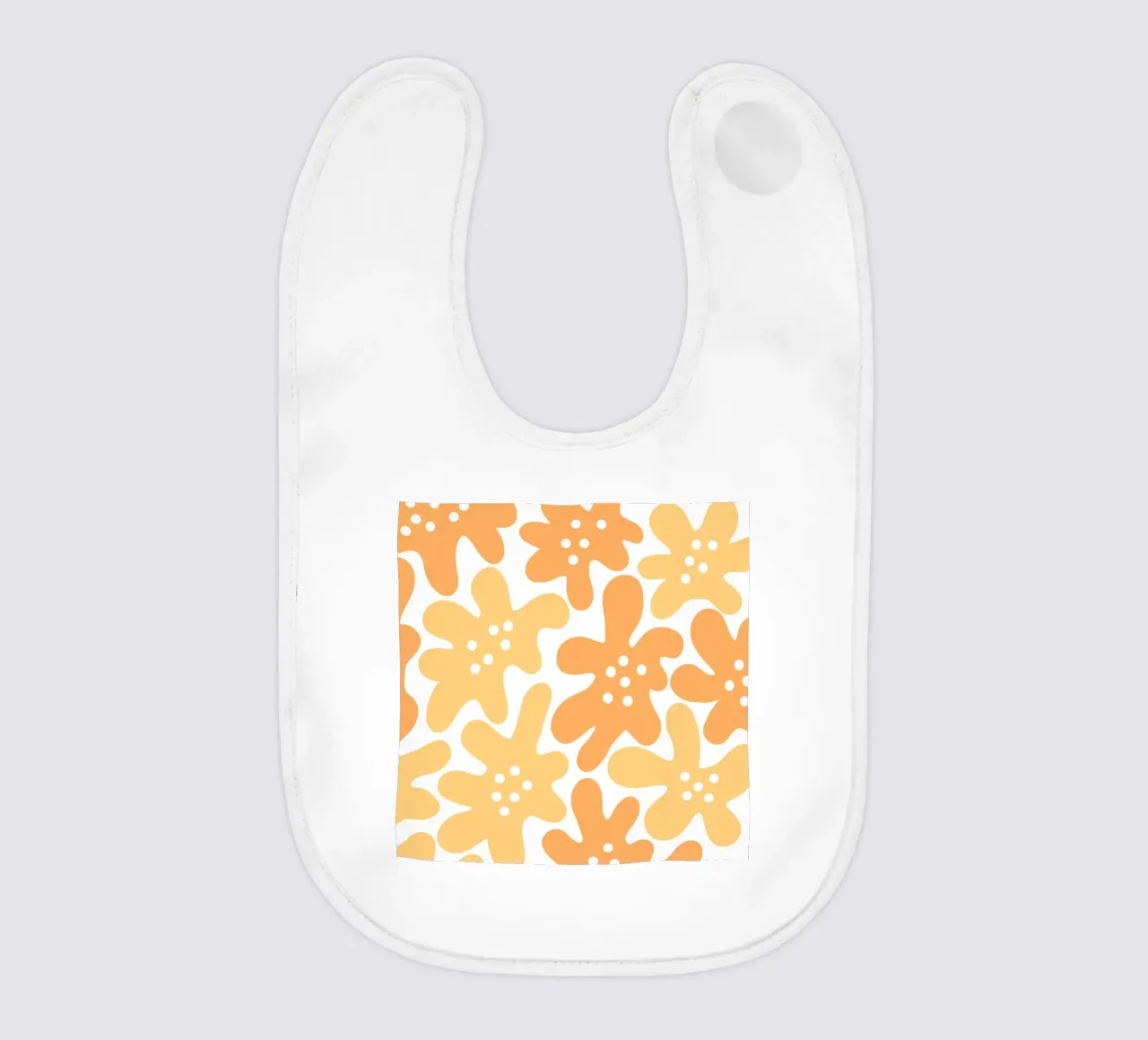 Flower Power minimalista in arancione e giallo bavaglino da Happy Littles
