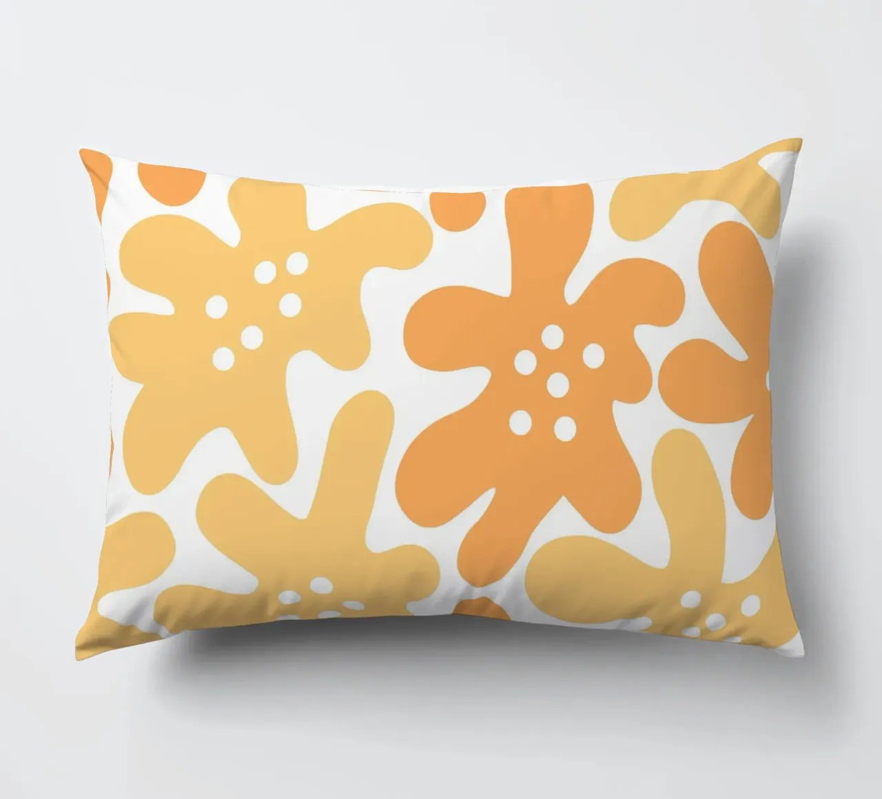 Flower Power minimalista in arancione e giallo cuscino da Happy Littles