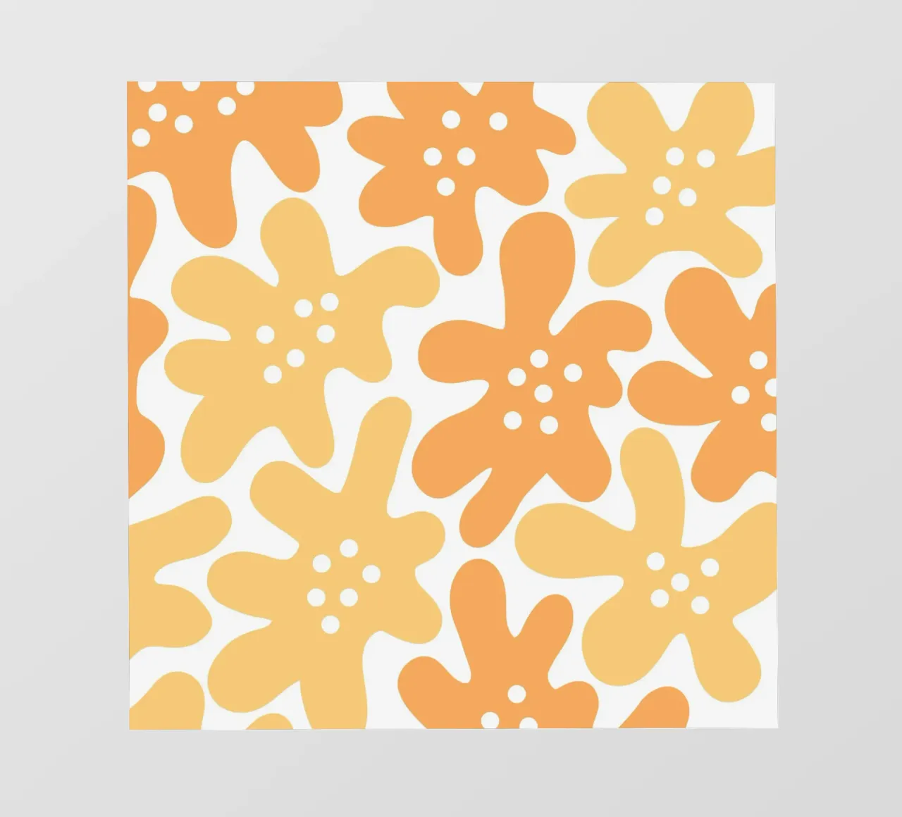 Flower Power minimalista in arancione e giallo telo in pvc da Happy Littles