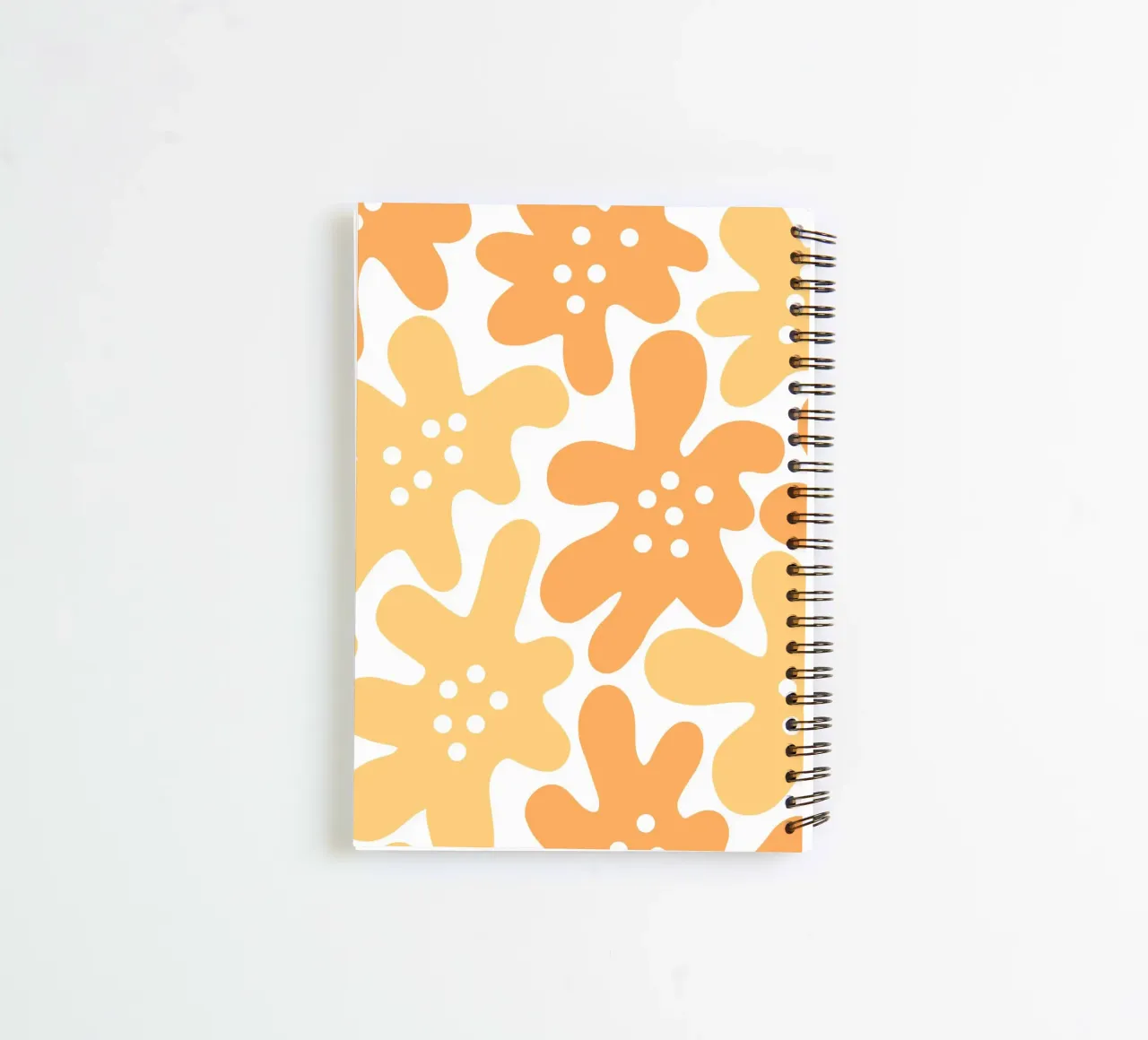 Minimalist Flower Power in Orange & Yellow spiral notebook by Happy Littles