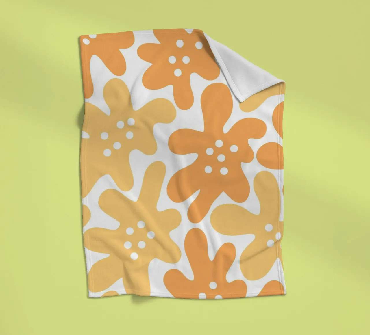 Flower Power minimalista in arancione e giallo coperta in pile da Happy Littles