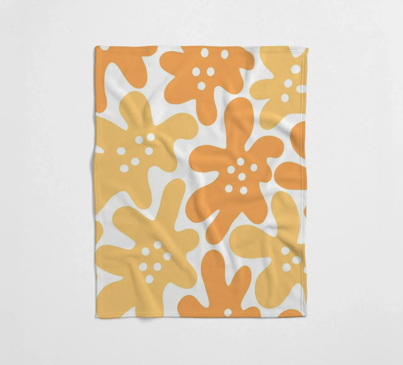 Flower Power minimalista in arancione e giallo coperta in pile da Happy Littles