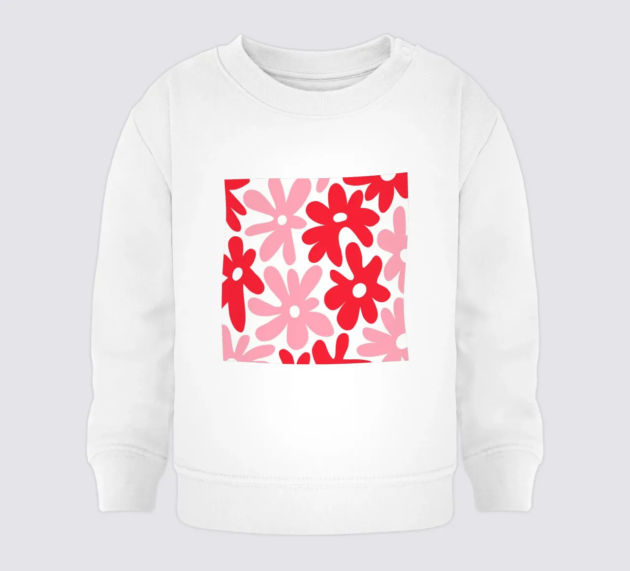 Potere floreale minimalista in rosso e blush felpa neonato da Happy Littles