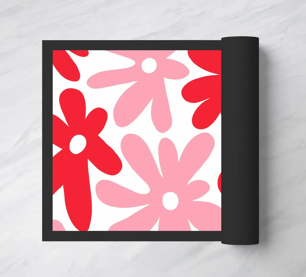 Potere floreale minimalista in rosso e blush zerbino da Happy Littles
