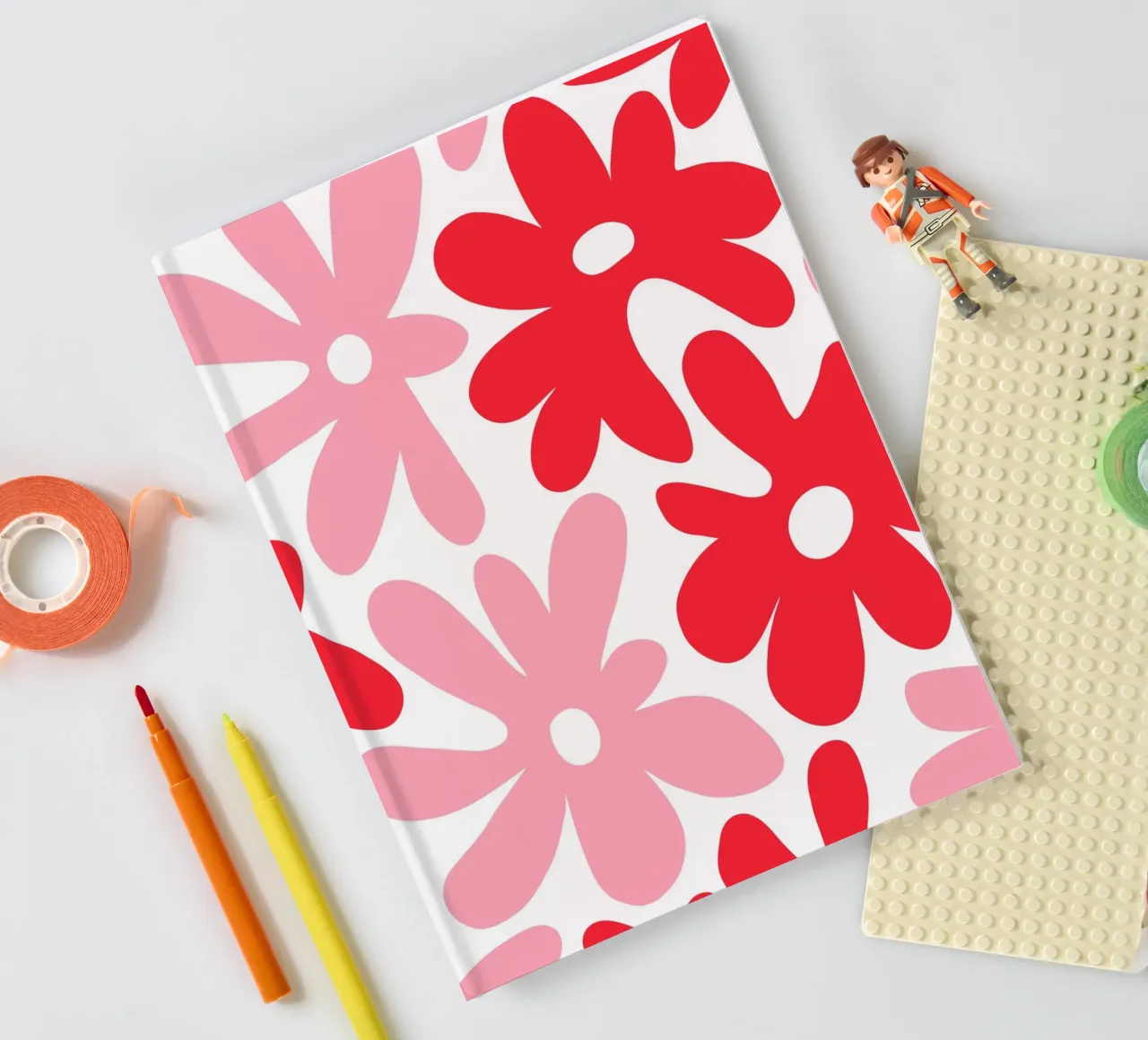 Minimalist Flower Power in Red & Blush notebook by Happy Littles