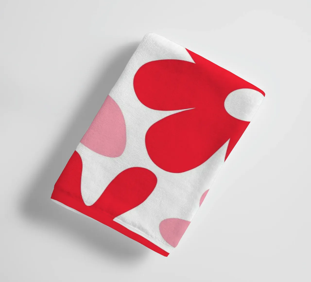 Minimalist Flower Power in Red & Blush towel by Happy Littles