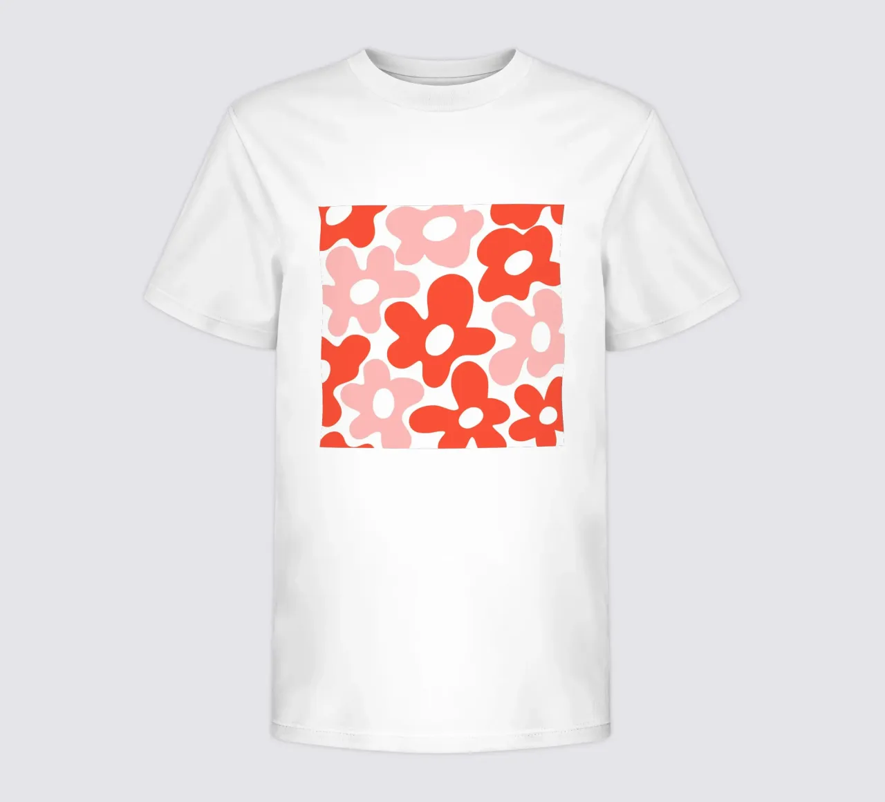 Minimalist Flower Power in Red & Pink kids t-shirt by Happy Littles