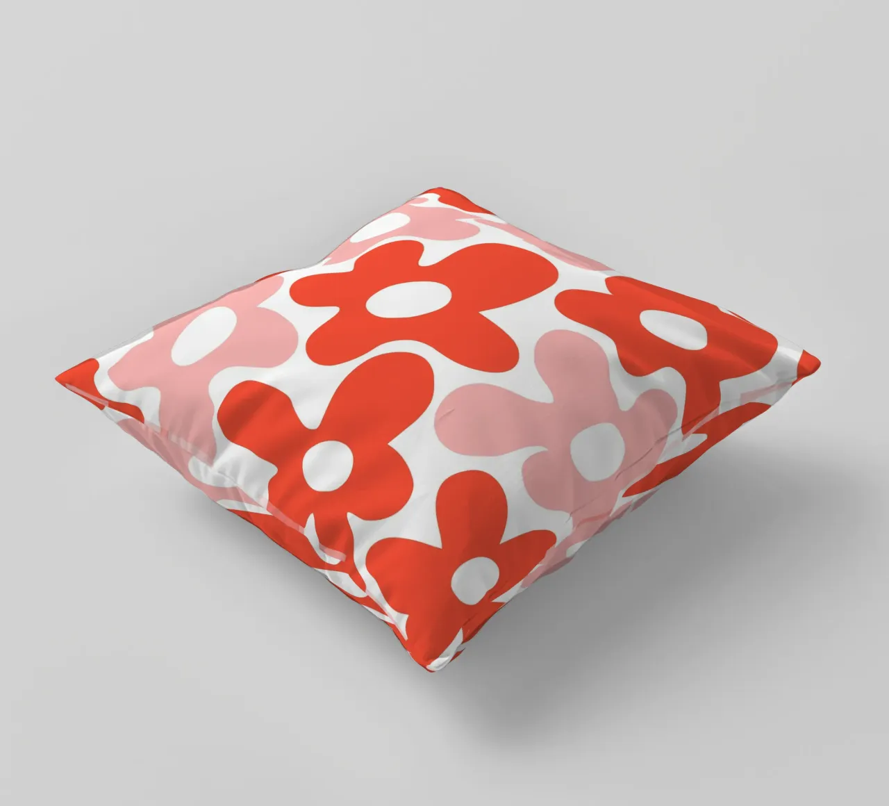 Flower Power minimalista in rosso e rosa cuscino da Happy Littles