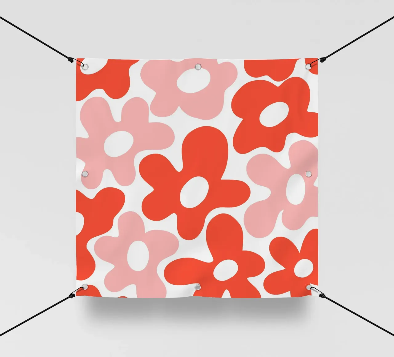 Minimalist Flower Power in Red & Pink pvc cover by Happy Littles