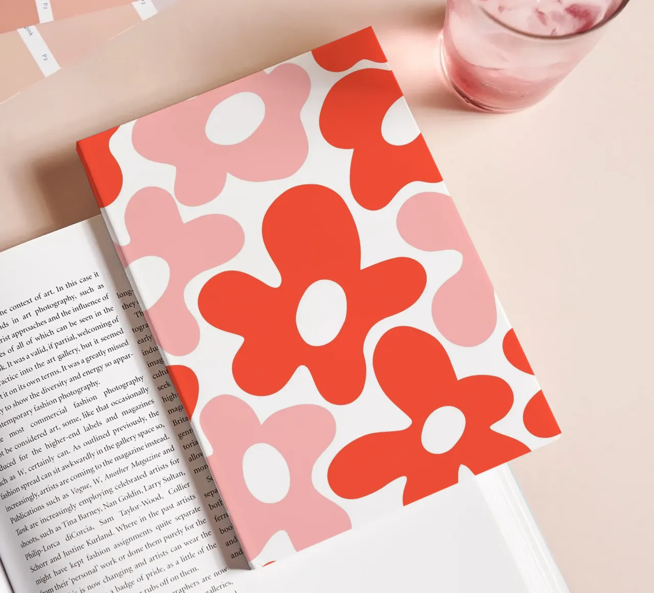 Minimalist Flower Power in Red & Pink notebook by Happy Littles