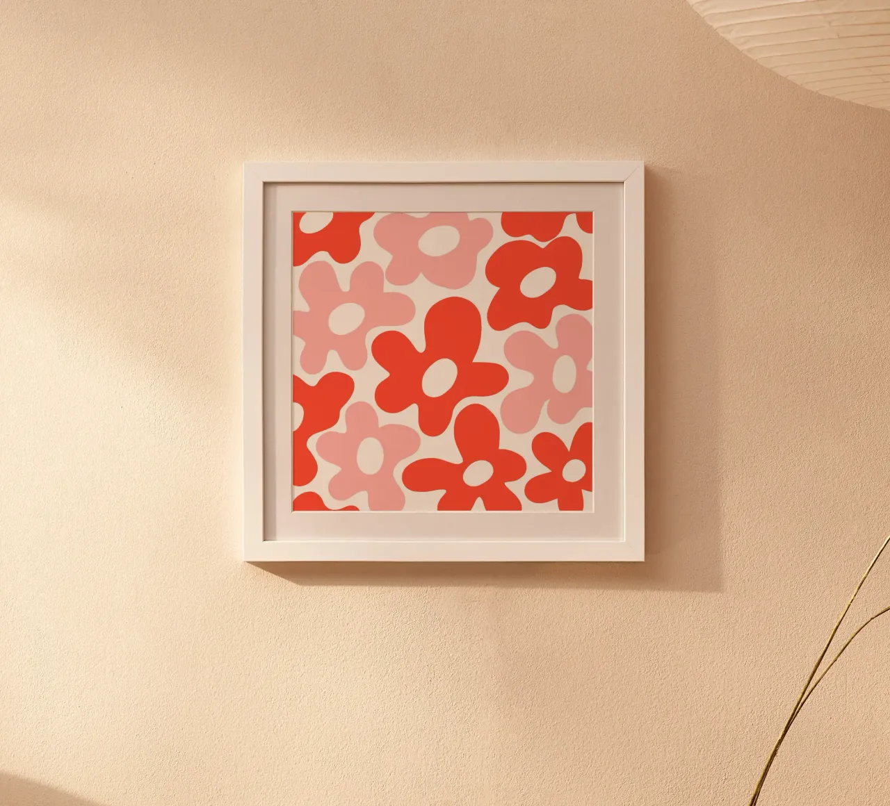 Flower Power minimalista in rosso e rosa carta hahnemühle da Happy Littles