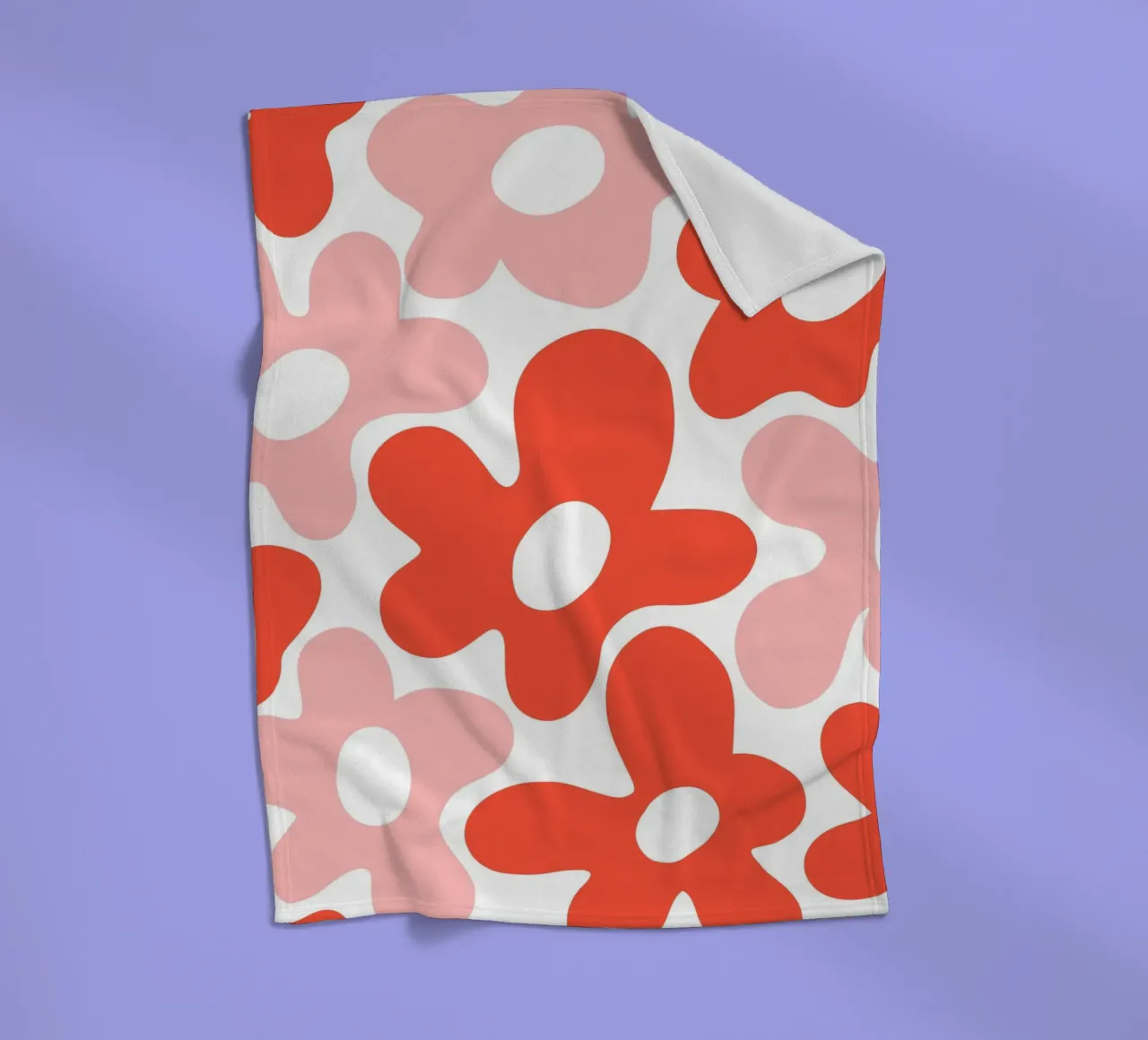 Flower Power minimalista in rosso e rosa coperta in pile da Happy Littles