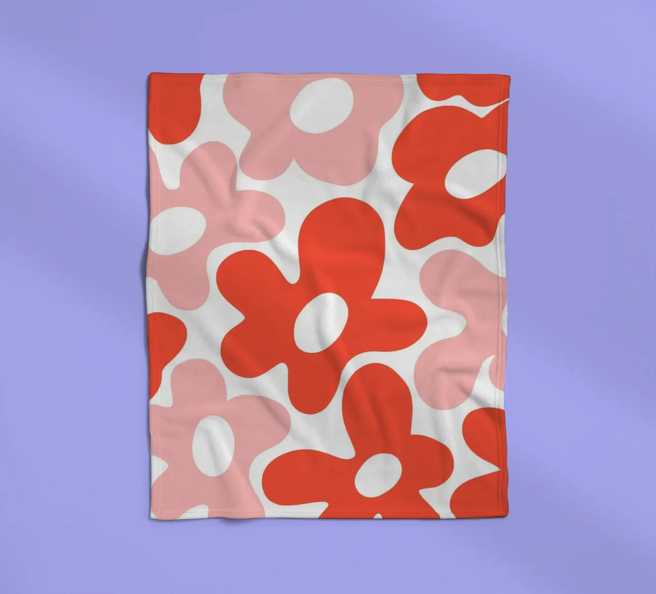 Flower Power minimalista in rosso e rosa coperta in pile da Happy Littles