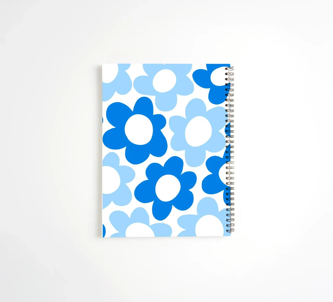 Minimalist Flower Power in Sky & Cobalt Blue spiral notebook by Happy Littles