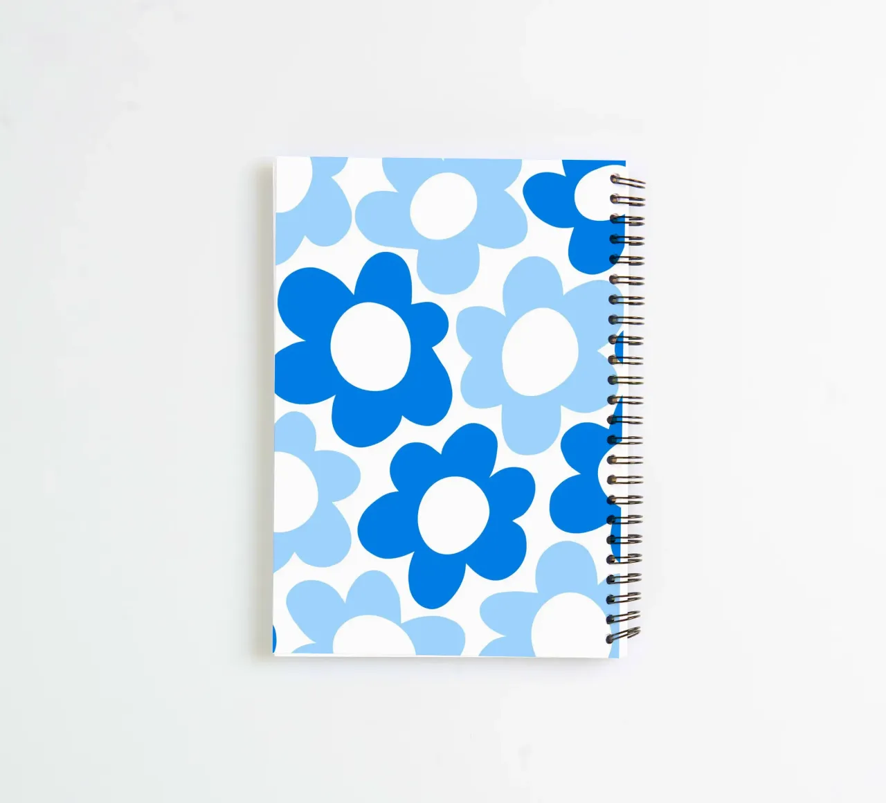 Minimalist Flower Power in Sky & Cobalt Blue spiral notebook by Happy Littles