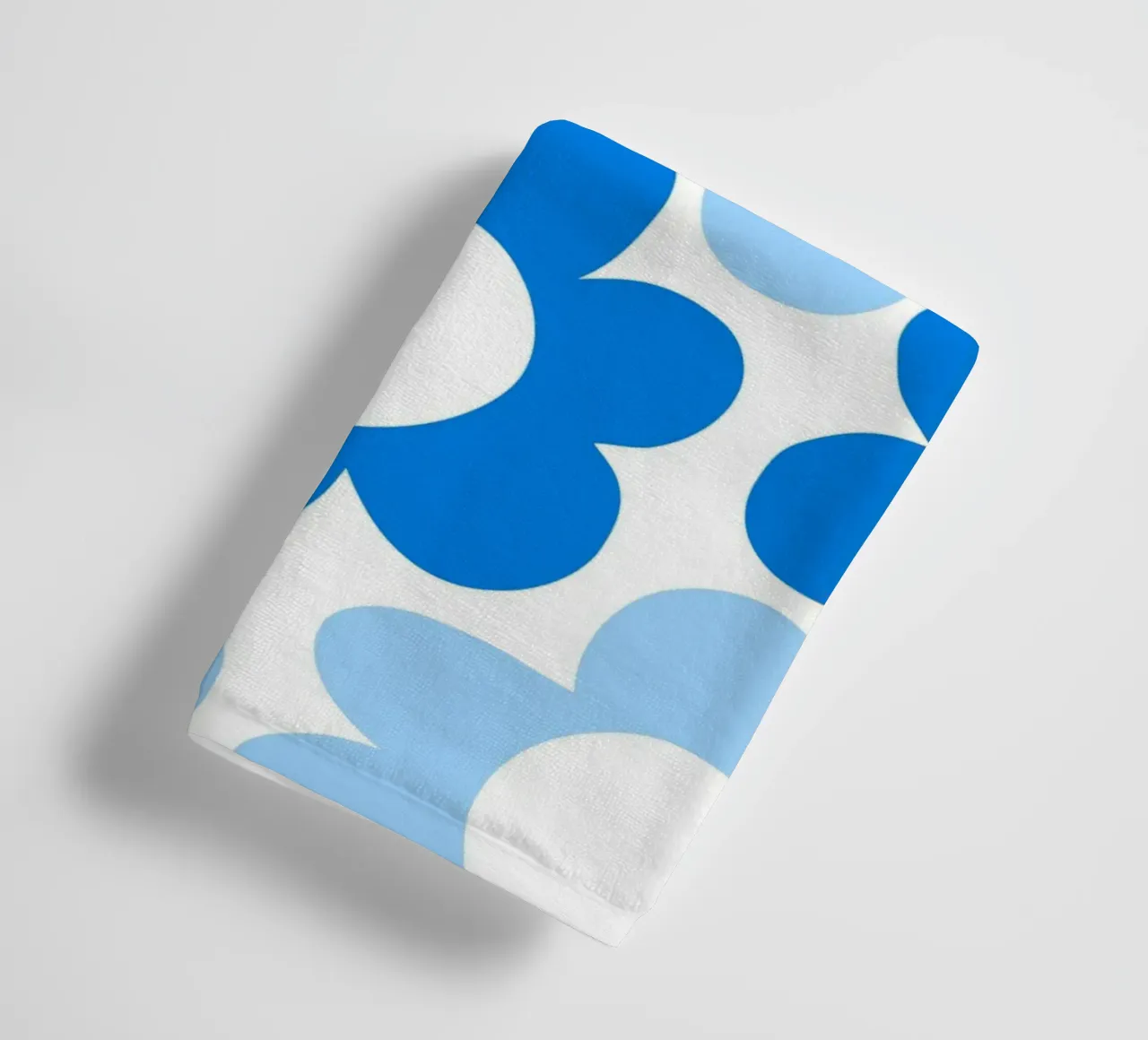 Minimalist Flower Power in Sky & Cobalt Blue towel by Happy Littles