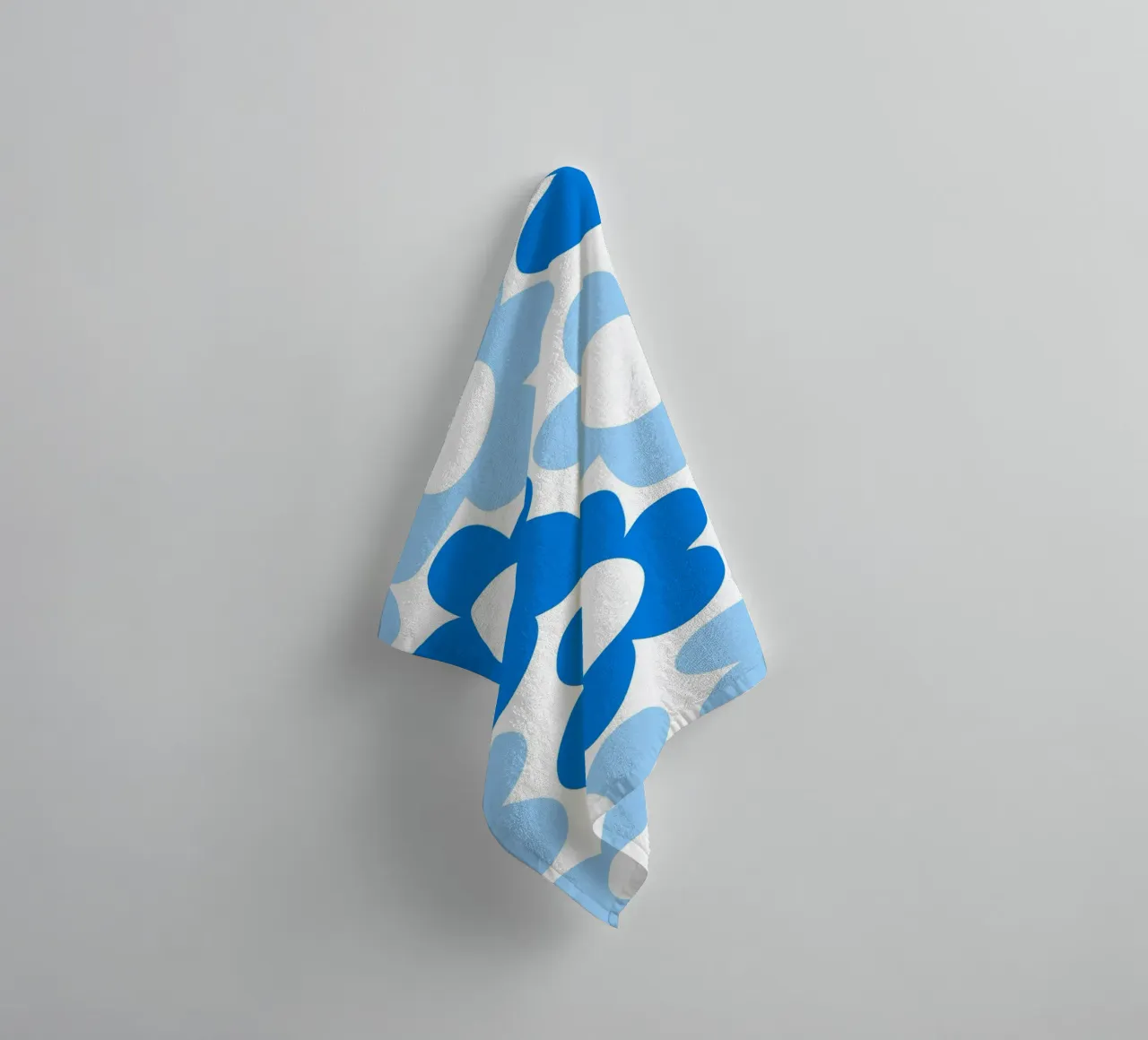 Minimalist Flower Power in Sky & Cobalt Blue towel by Happy Littles