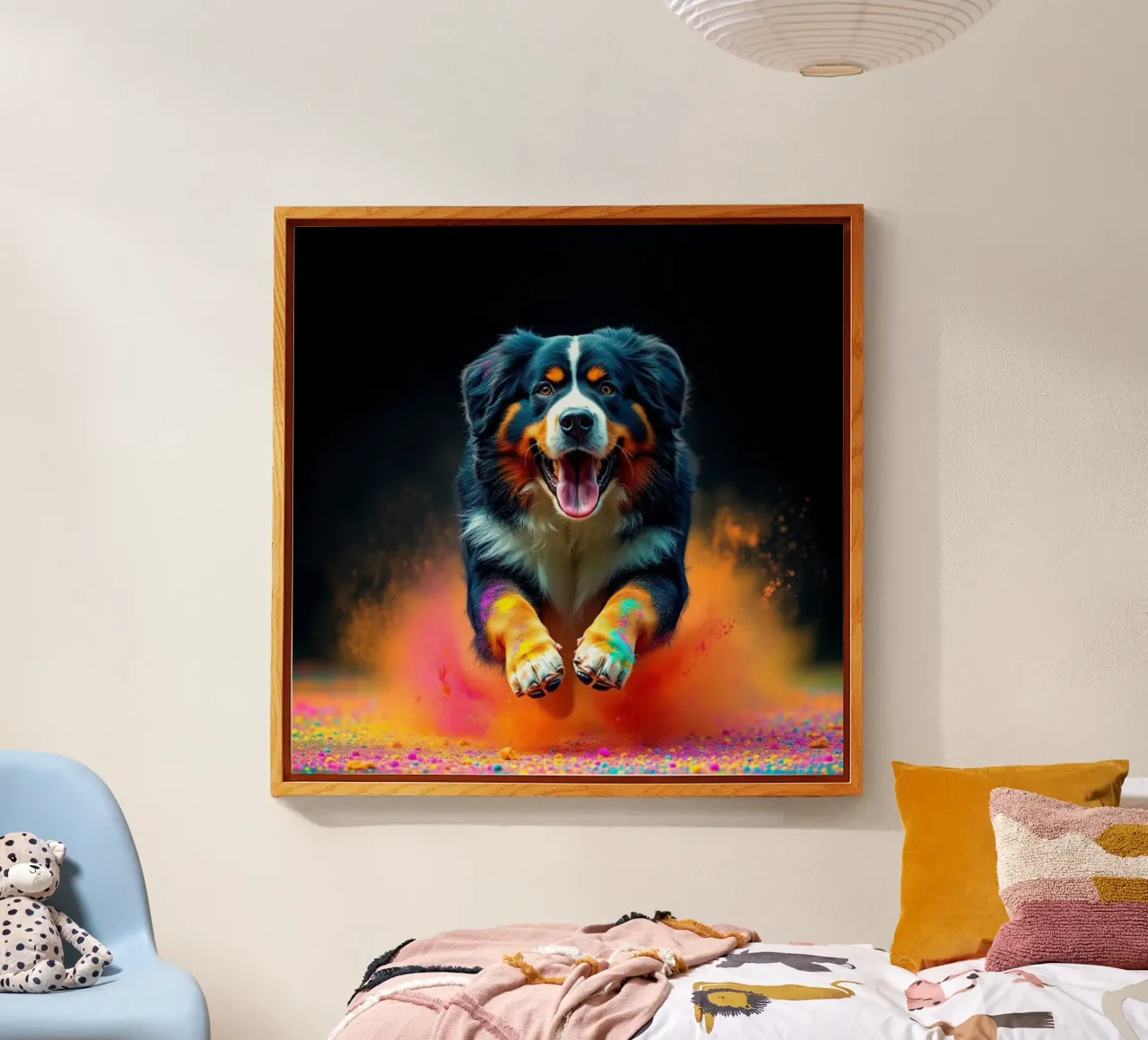 The colorful Bernese Mountain Dog #187 acrylic glass by Yumis.Beargang.and.Me