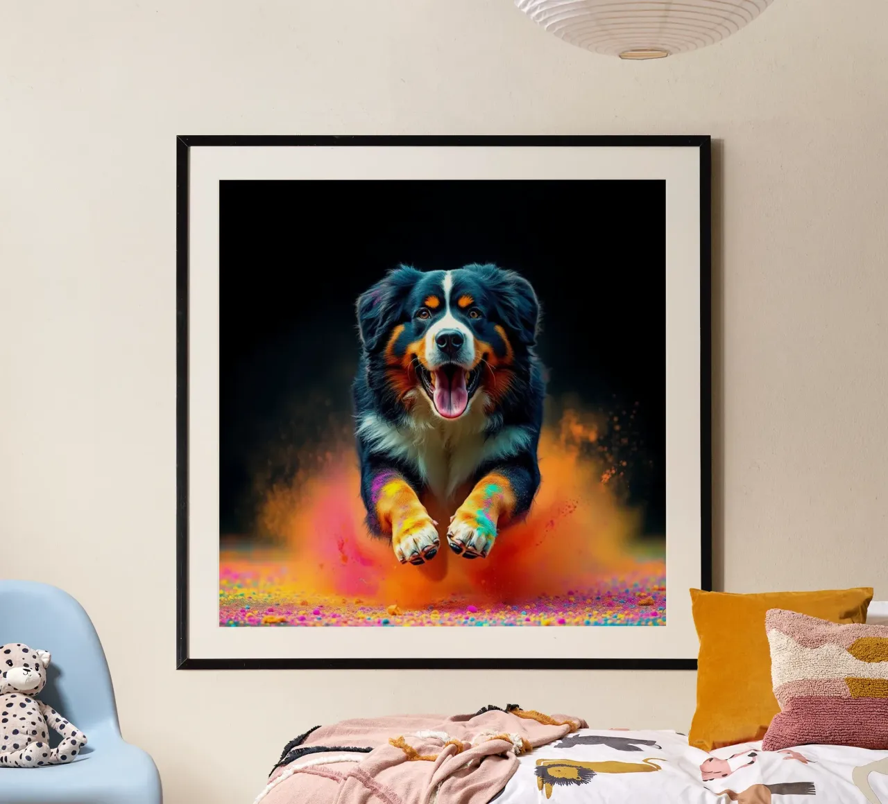 The colorful Bernese Mountain Dog #187 poster by Yumis.Beargang.and.Me