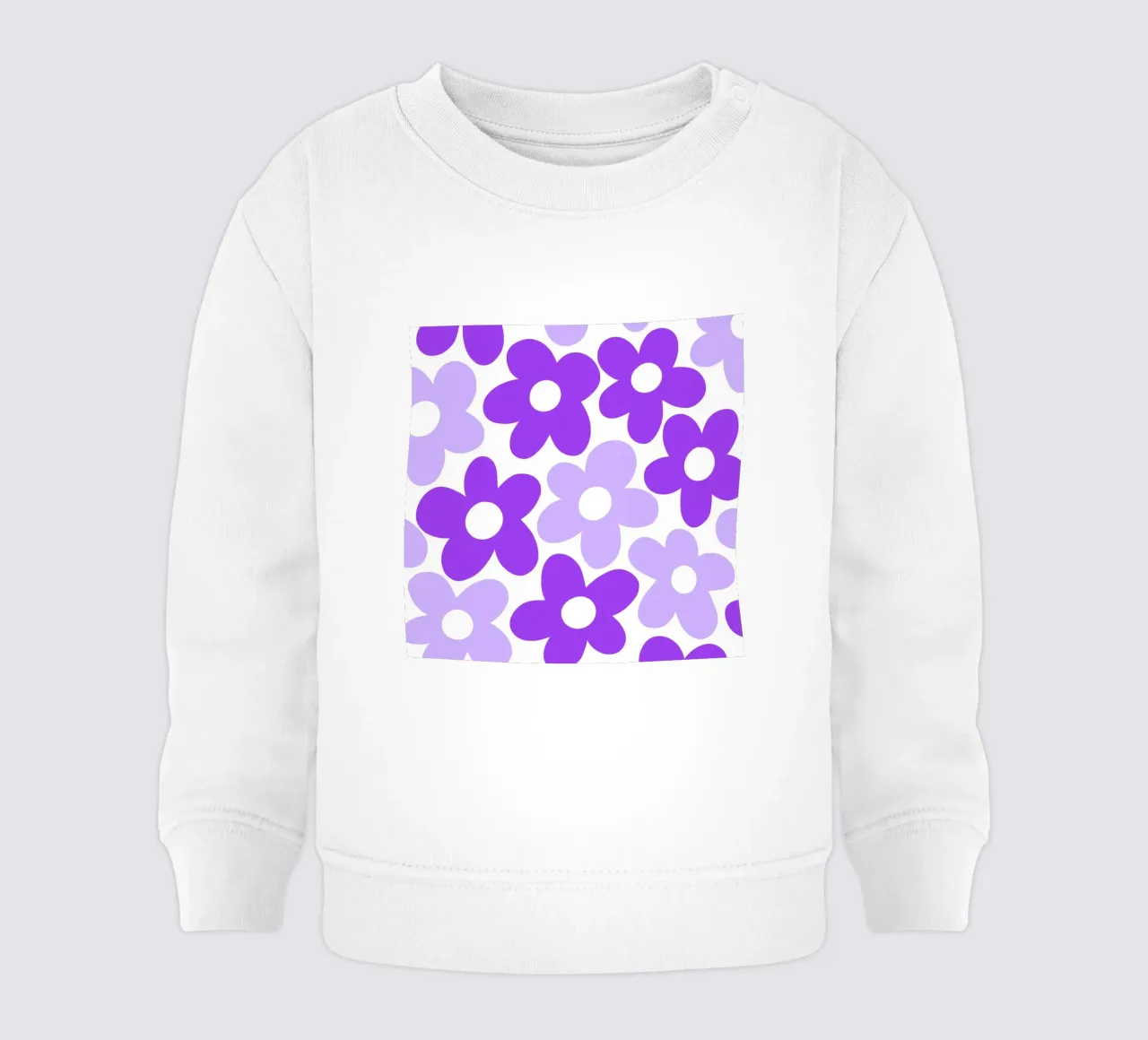 Potere floreale minimalista in viola e lilla felpa neonato da Happy Littles