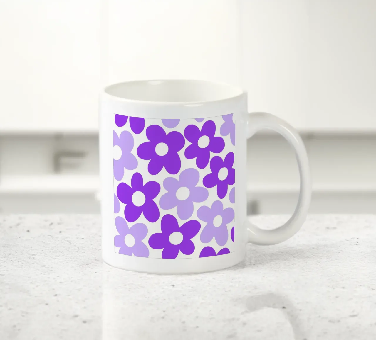 Potere floreale minimalista in viola e lilla tazza in ceramica da Happy Littles