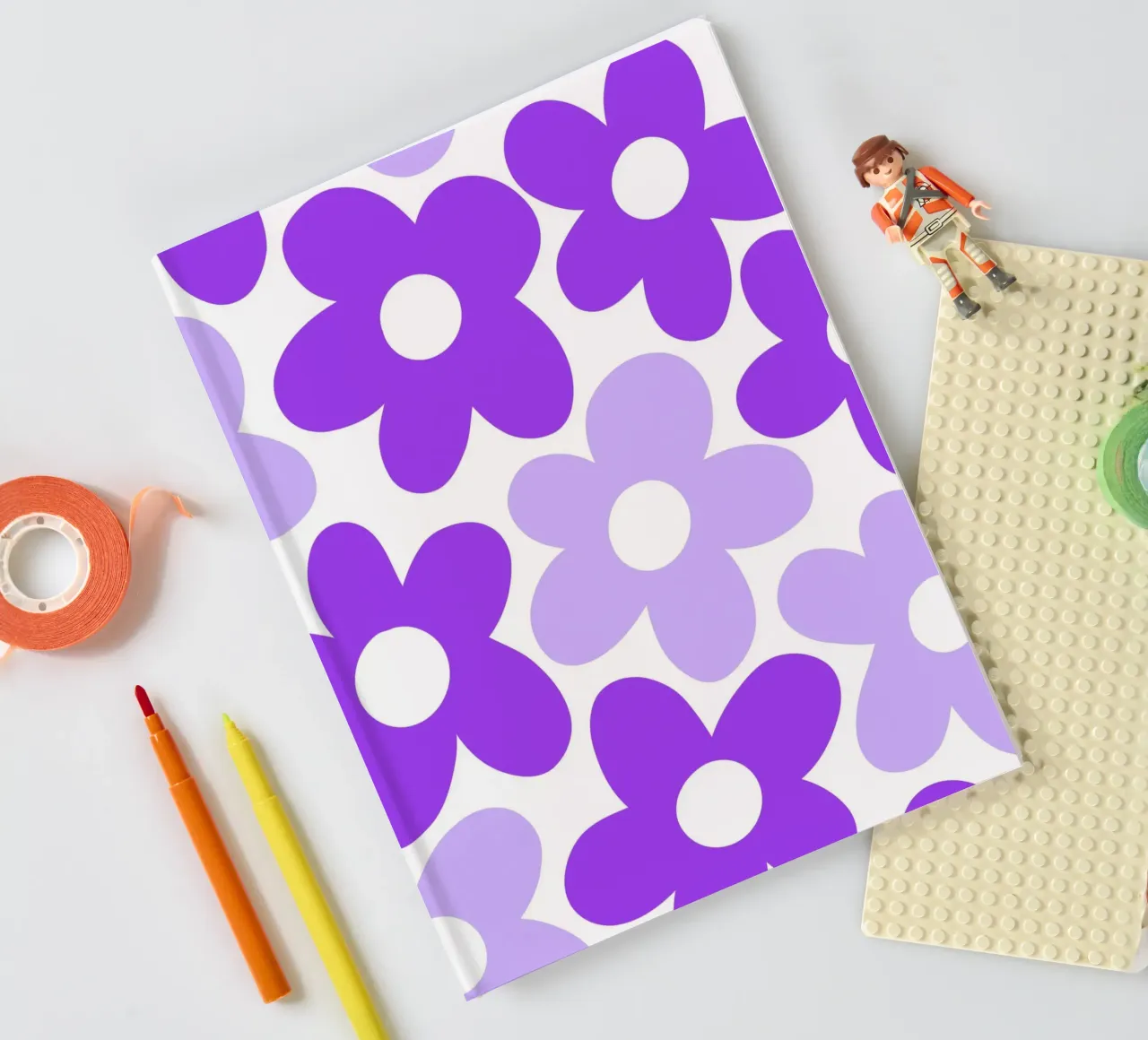 Minimalist Flower Power in Violet & Lilac notebook by Happy Littles