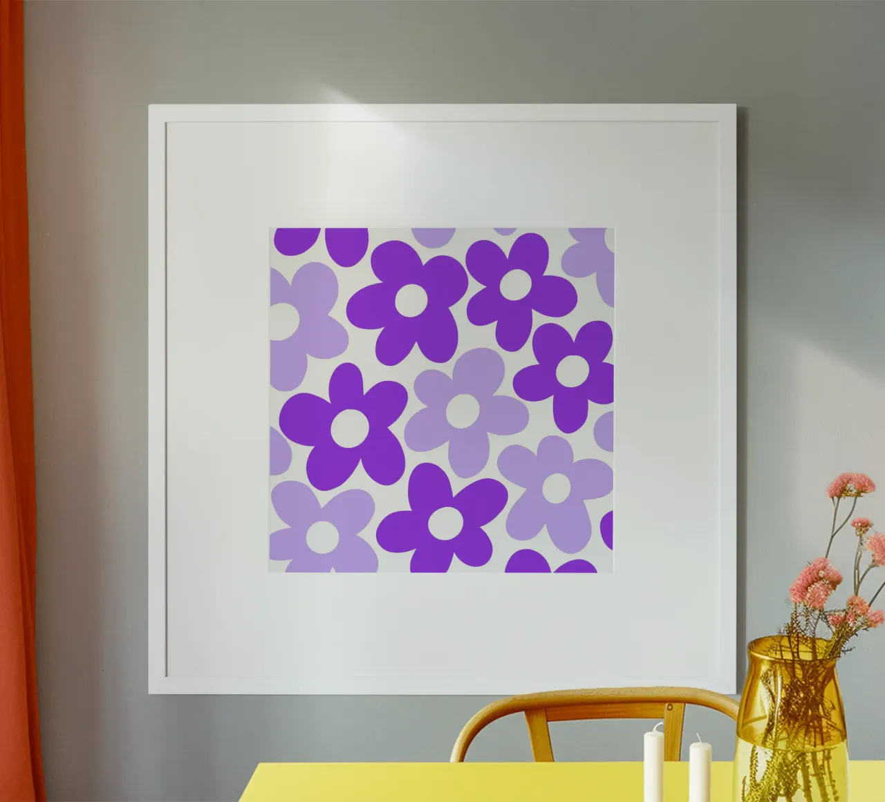 Potere floreale minimalista in viola e lilla poster da Happy Littles