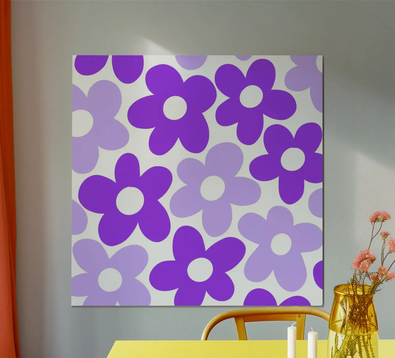 Potere floreale minimalista in viola e lilla poster da Happy Littles