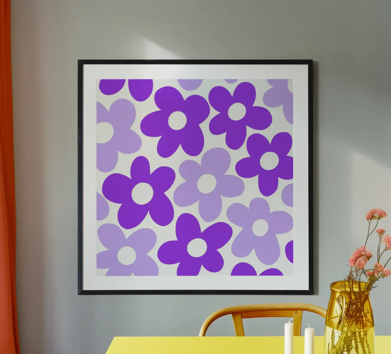 Potere floreale minimalista in viola e lilla poster da Happy Littles
