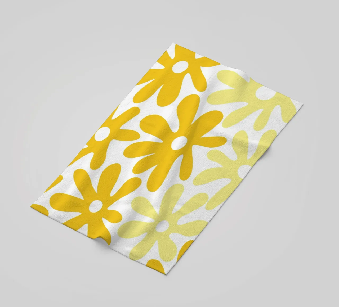 Minimalist Flower Power in Yellow & Buttercream beach towel by Happy Littles