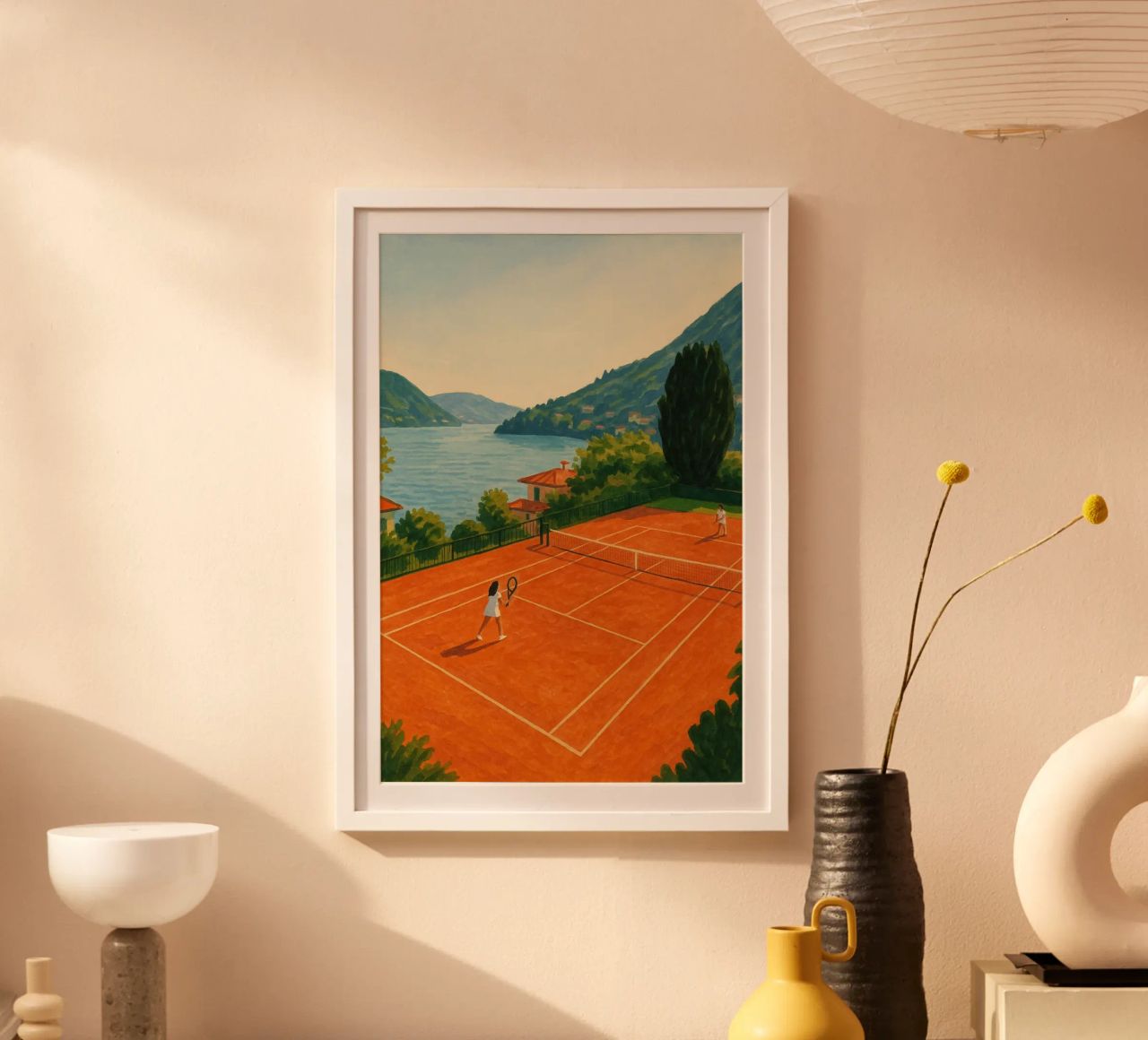 Lakeview Clay Tennis Court poster by Aquarevo