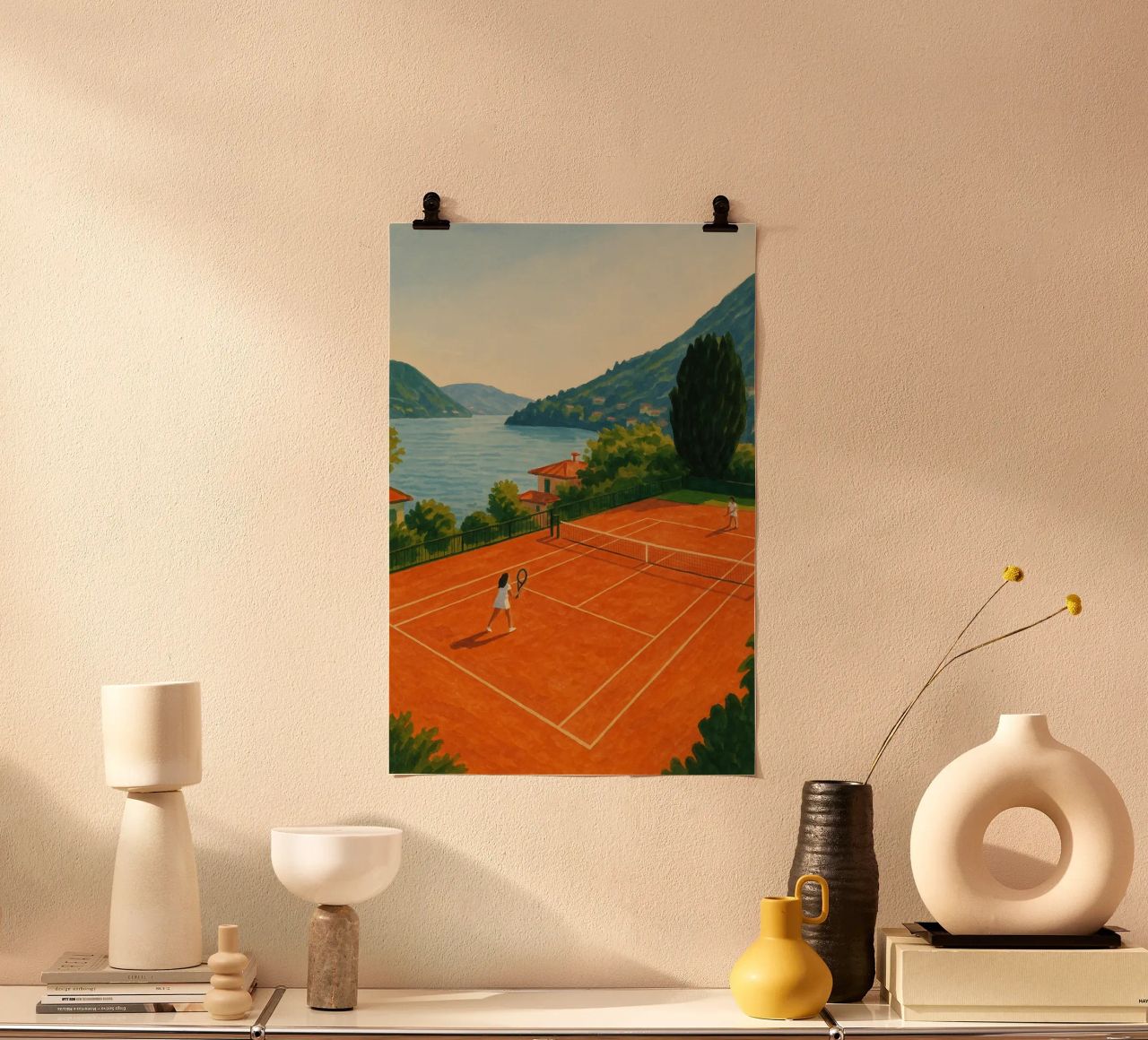 Lakeview Clay Tennis Court poster by Aquarevo