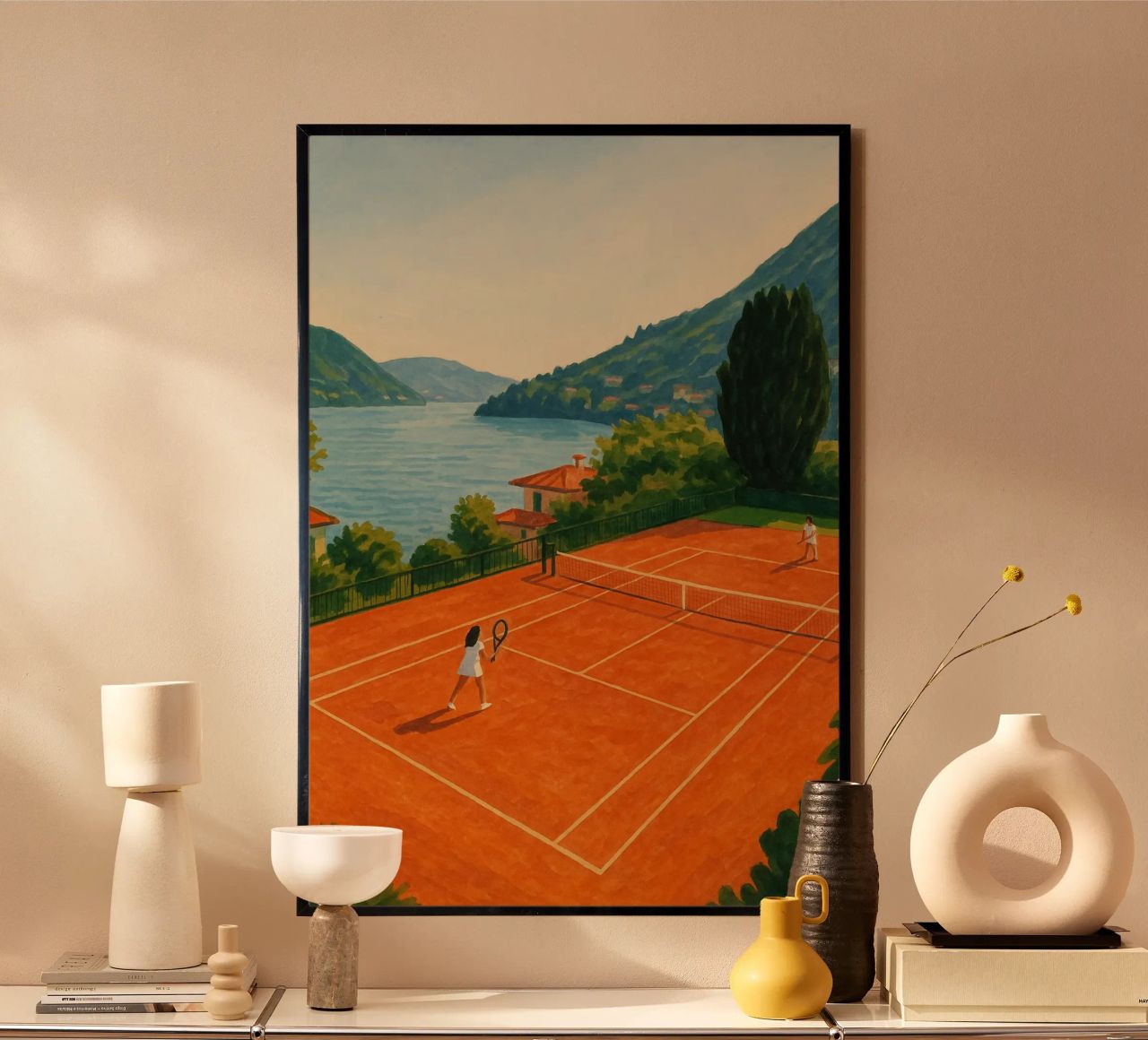 Lakeview Clay Tennis Court poster by Aquarevo
