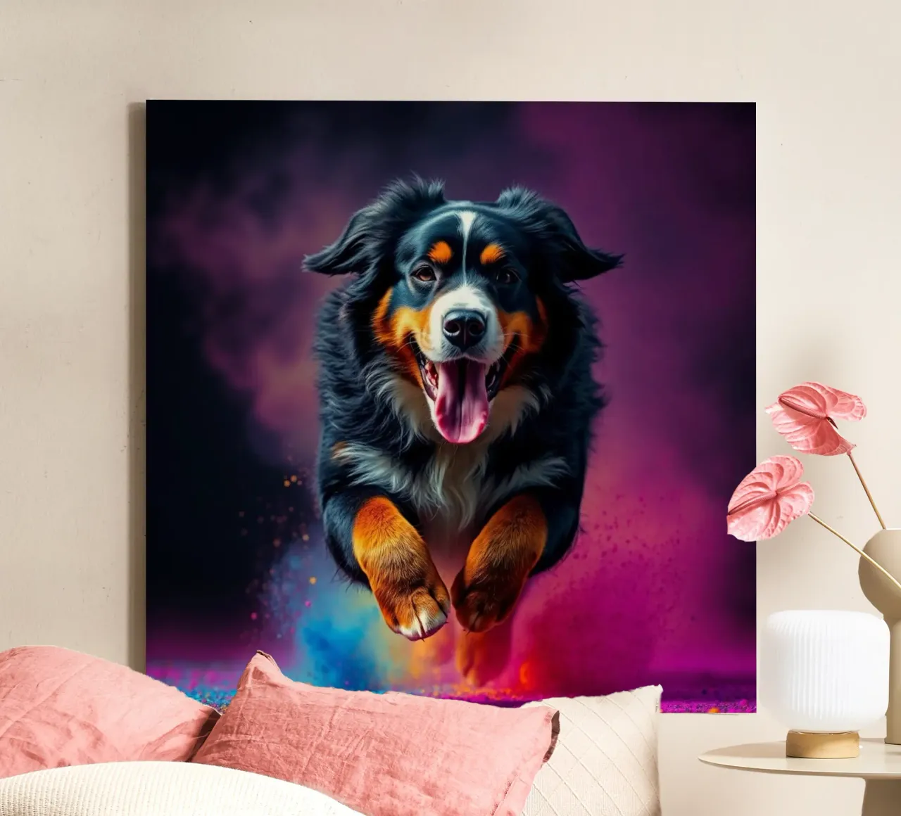 The colorful Bernese Mountain Dog #188 canvas by Yumis.Beargang.and.Me