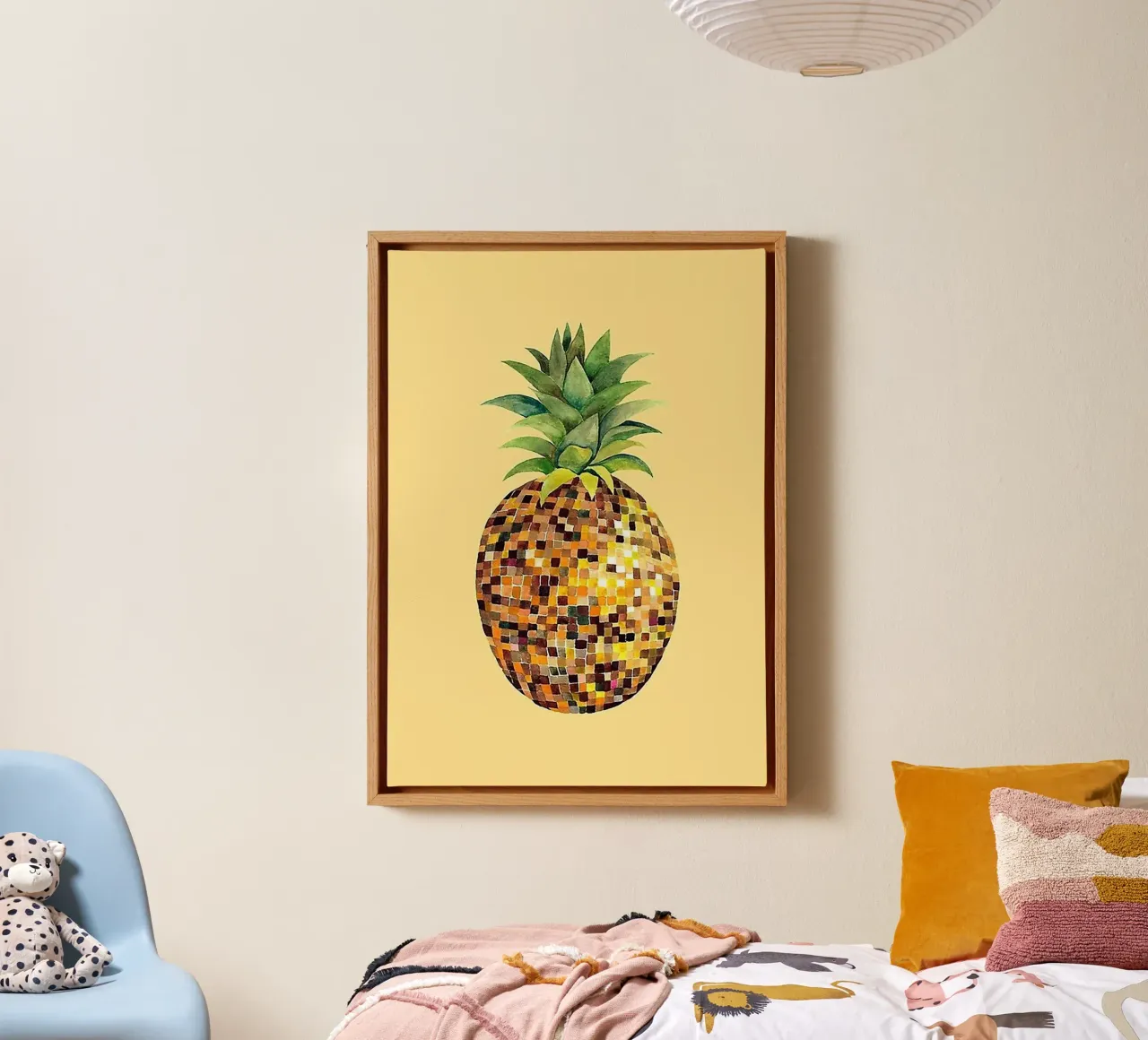 Ananasschijf canvas met Baklijst van Attaboy Dsgn