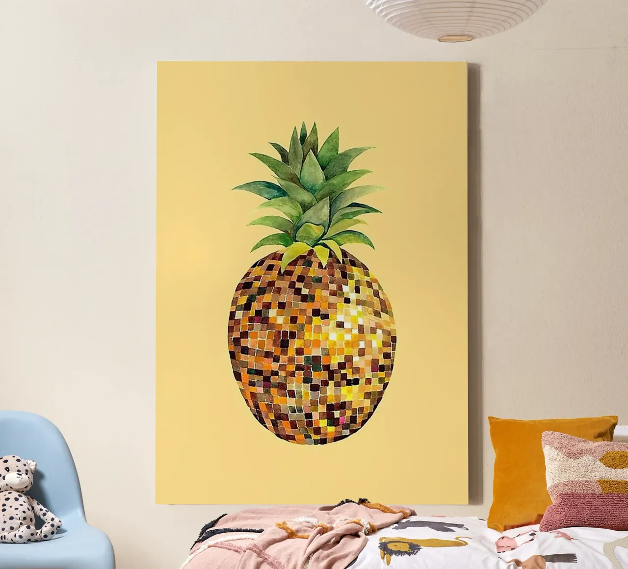 Ananasschijf canvas met Baklijst van Attaboy Dsgn
